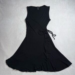 Aqua Black Bodycon Mini Knit Dress V-Neck Sleeveless Women’s Size XS